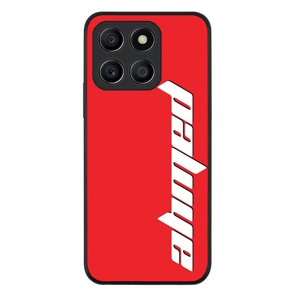 Custom Text Vertical Name Phone Case - Honor - X8b / Rugged Black - Stylizedd