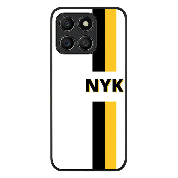 Custom Striped Monogram Phone Case - Honor - X8b / Rugged Black - Stylizedd