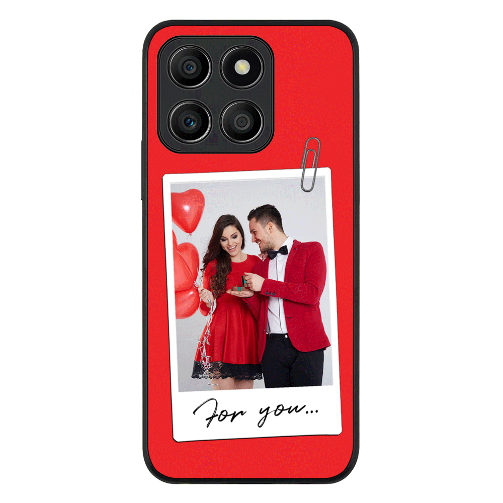 Personalized Polaroid Photo Valentine Phone Case - Honor - X8b / Rugged Black - Stylizedd