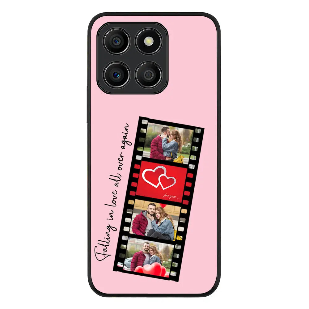 Custom Valentine Photo Film Strips Phone Case - Honor - X8b / Rugged Black - Stylizedd