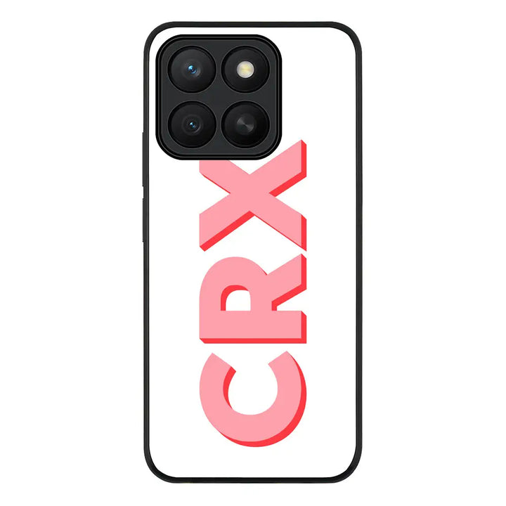 Personalized Monogram Initial 3D Shadow Text Phone Case - Honor - X8c / Rugged Black - Stylizedd