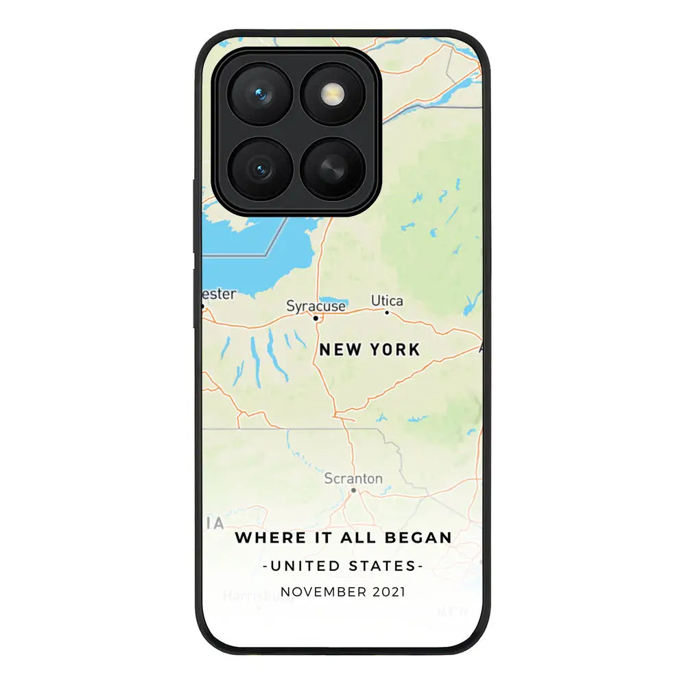 Personalized map Phone Case - Honor - X8c / Rugged Black - Stylizedd