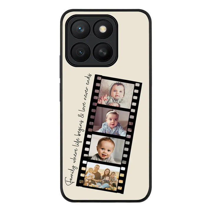Custom Film Strips Personalised Movie Strip Phone Case - Honor - X8c / Rugged Black - Stylizedd
