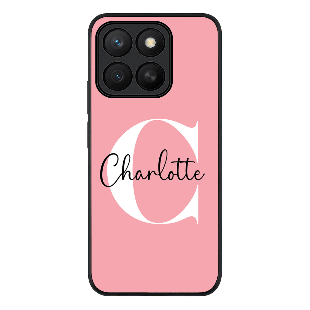 Custom Monogram Large Initial Name & Letter Phone Case - Honor - X8c / Rugged Black - Stylizedd