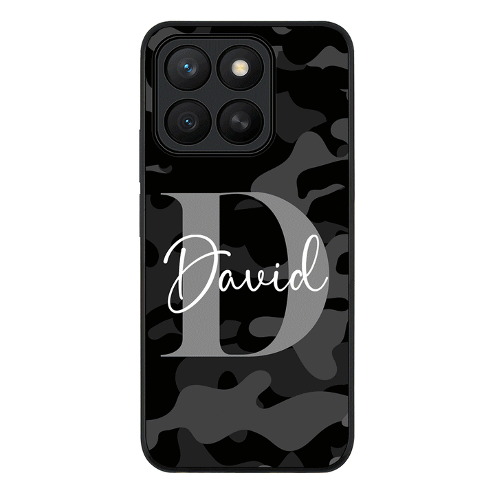 Personalized Name Camouflage Military Camo Phone Case - Honor - X8c / Rugged Black - Stylizedd