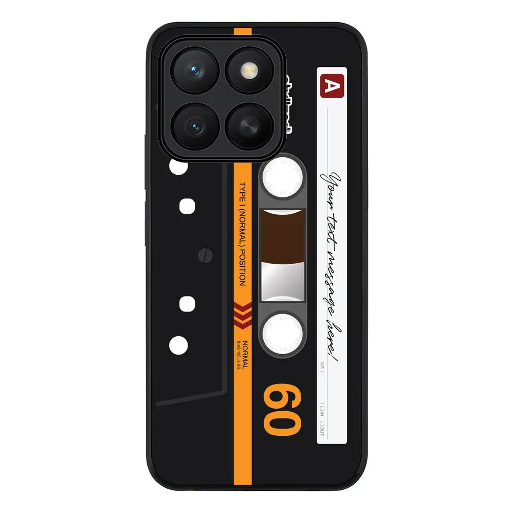Custom Retro Cassette Tape Phone Case - Honor - X8c / Rugged Black - Photo My Style Android