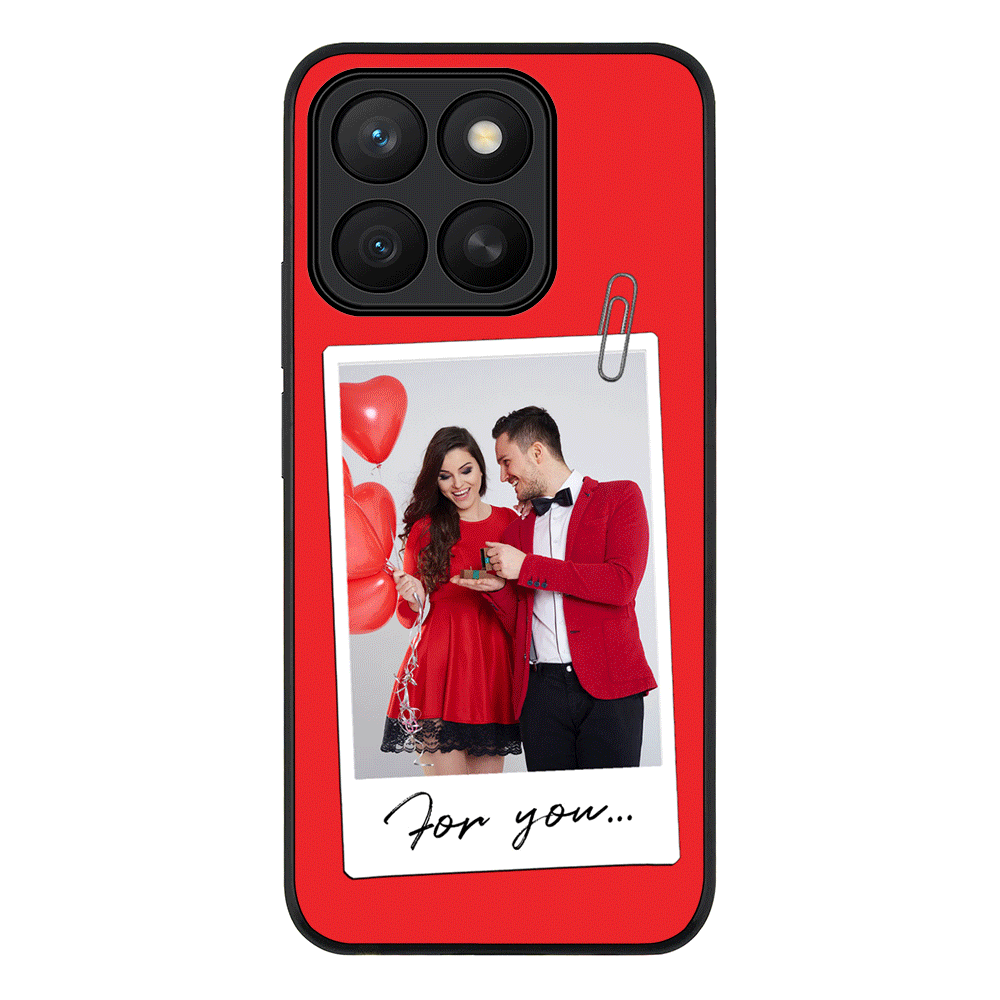 Personalized Polaroid Photo Valentine Phone Case - Honor - X8c / Rugged Black - Stylizedd