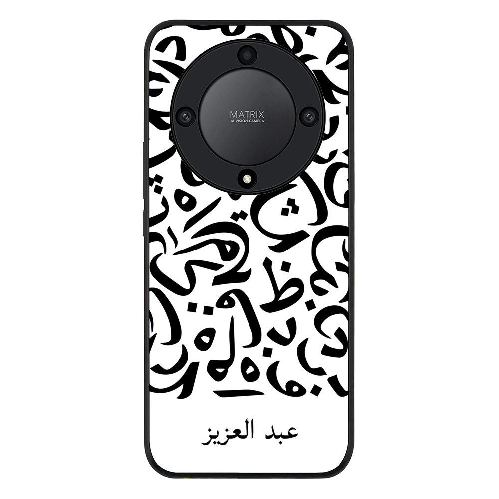 Honor X9a 5G / Rugged Black Personalized Name Arabic Calligraphy Letters, Phone Case - Honor - Stylizedd.com