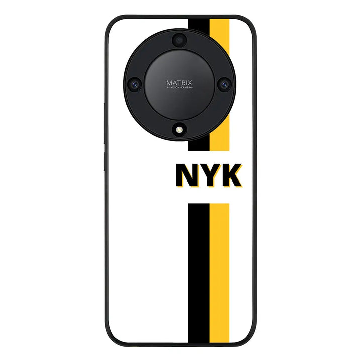 Honor X9a 5G / Rugged Black Phone Case Custom Striped Monogram Phone Case - Honor - Stylizedd