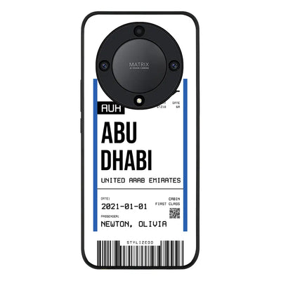 Custom Flight Boarding Pass Ticket Phone Case - Honor - X9a 5G / Rugged Black - Stylizedd