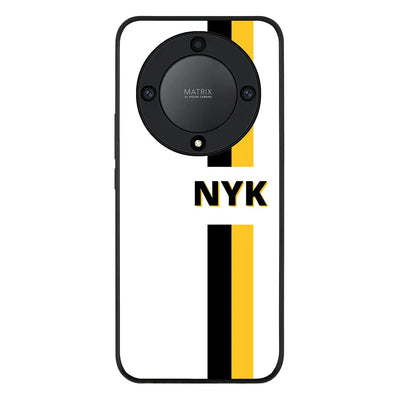 Custom Striped Monogram Phone Case - Honor - X9a 5G / Rugged Black - Stylizedd