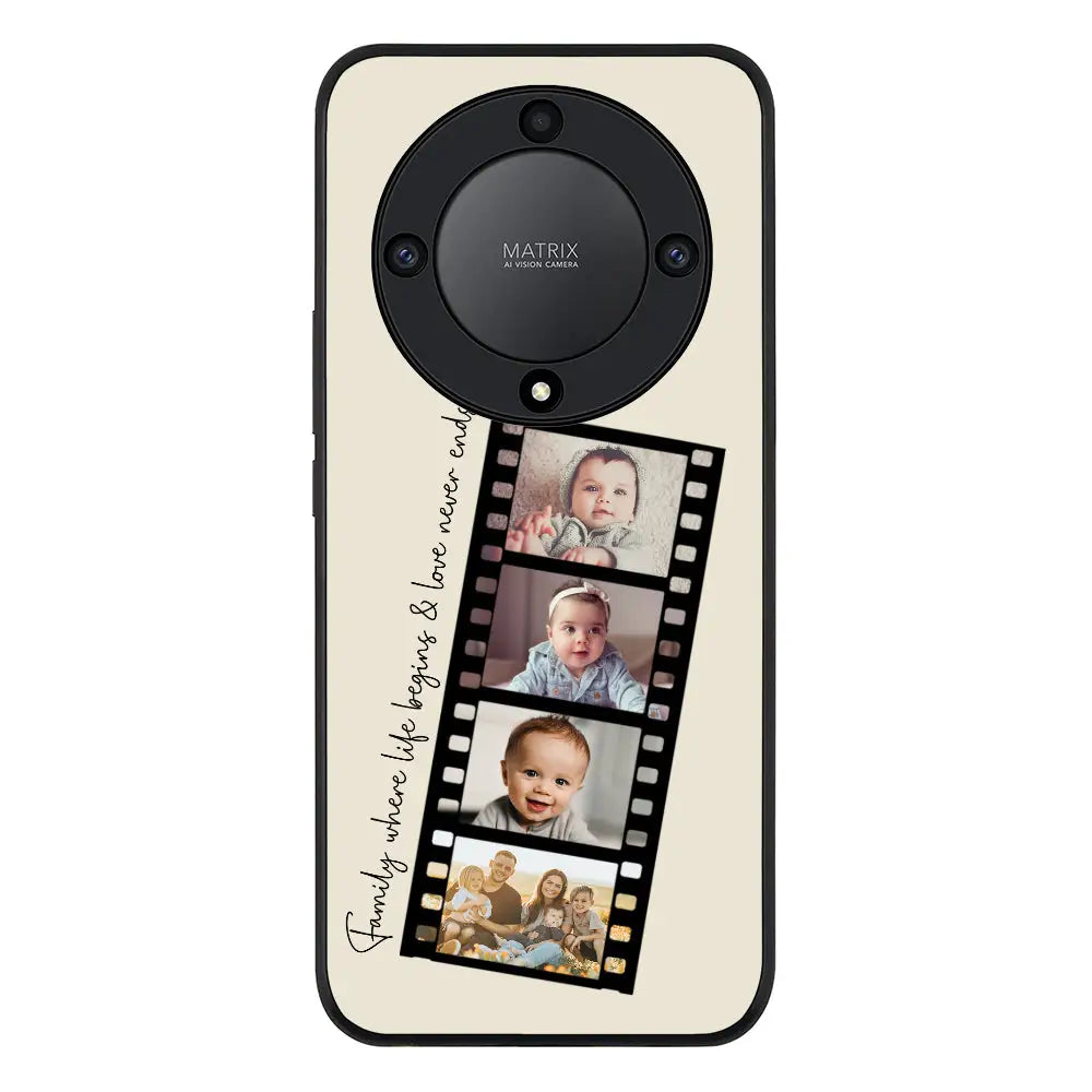 Custom Film Strips Personalised Movie Strip Phone Case - Honor - X9a 5G / Rugged Black - Stylizedd