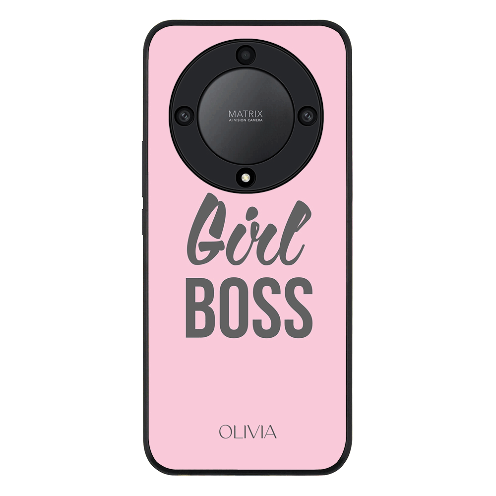 Honor X9a 5G / Rugged Black Personalized Name Girl Boss, Phone Case - Honor - Stylizedd.com