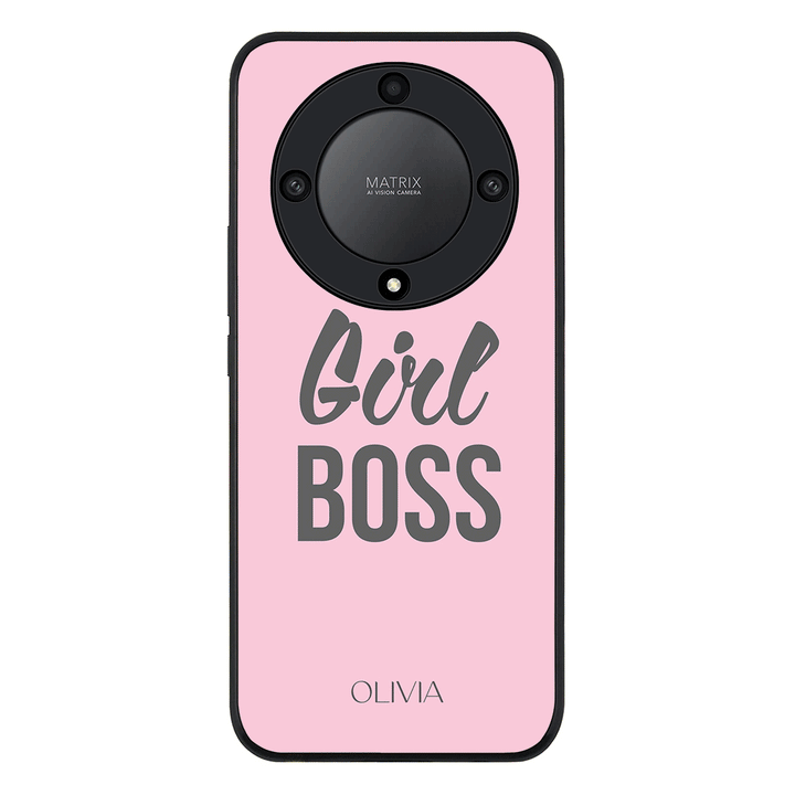 Honor X9a 5G / Rugged Black Personalized Name Girl Boss, Phone Case - Honor - Stylizedd.com