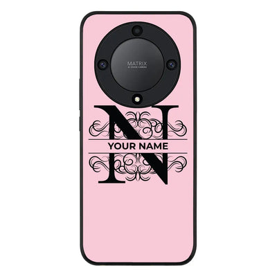Split Floral Initial Phone Case - Honor - X9a 5G / Rugged Black - Stylizedd