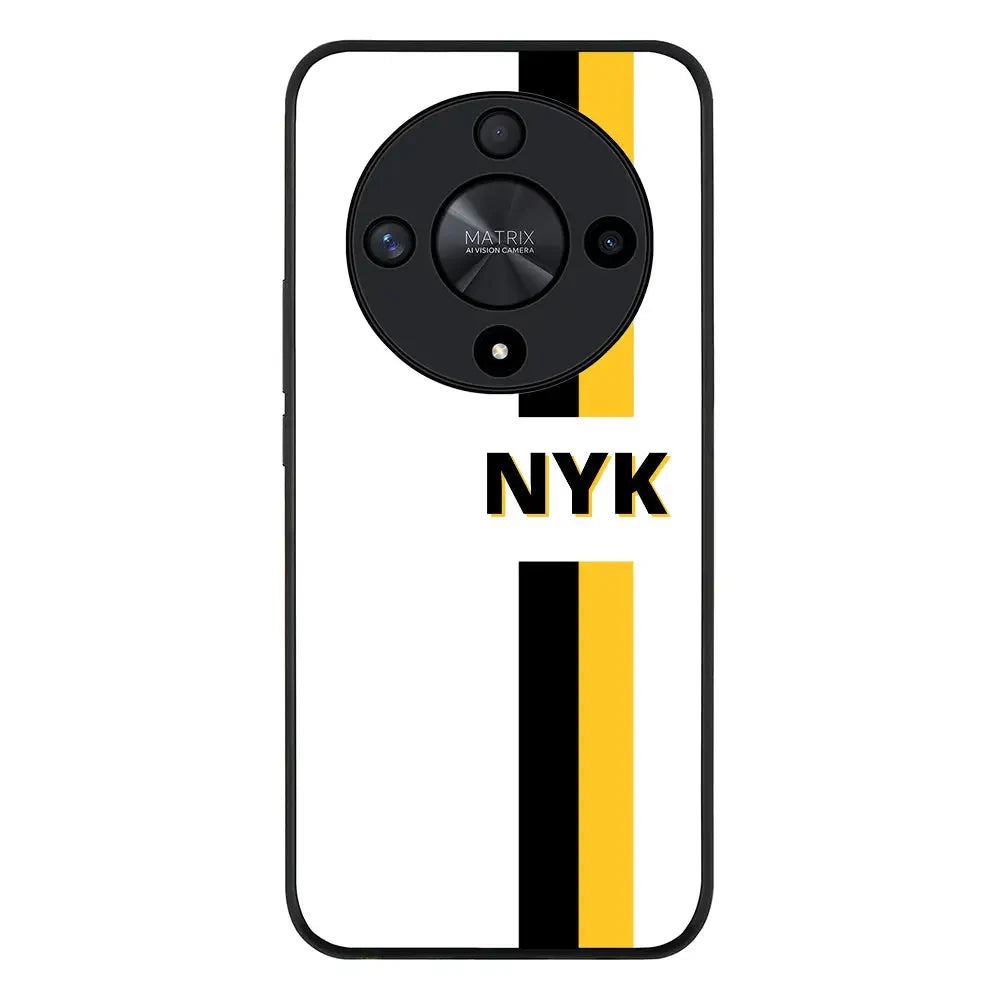 Custom Striped Monogram Phone Case - Honor - X9b / Rugged Black - Stylizedd