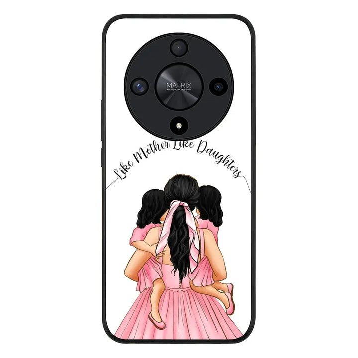 Honor X9b / Rugged Black Phone Case Mother 2 daughters Custom Clipart, Text Phone Case - Honor - Stylizedd