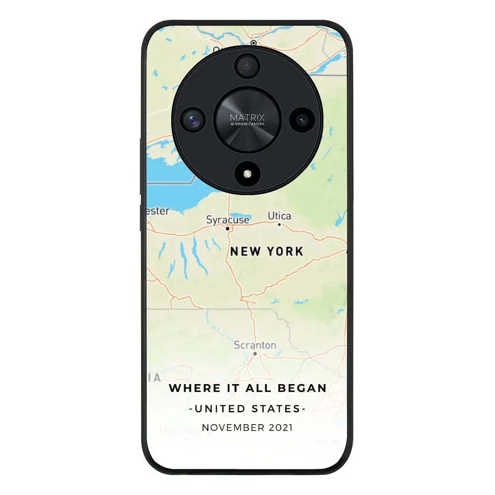 Honor X9b / Rugged Black Phone Case Personalized map, Phone Case - Honor - Stylizedd