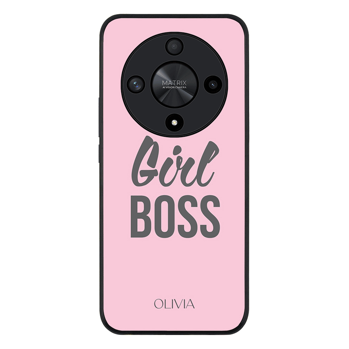 Honor X9b / Rugged Black Personalized Name Girl Boss, Phone Case - Honor - Stylizedd.com