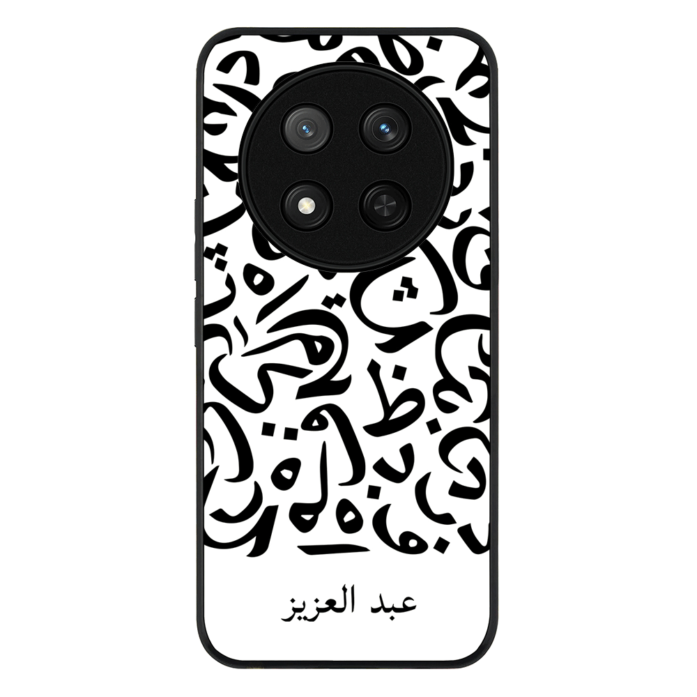 Personalized Name Arabic Calligraphy Letters Phone Case - Honor - X9c / Magic7 Lite / Rugged Black