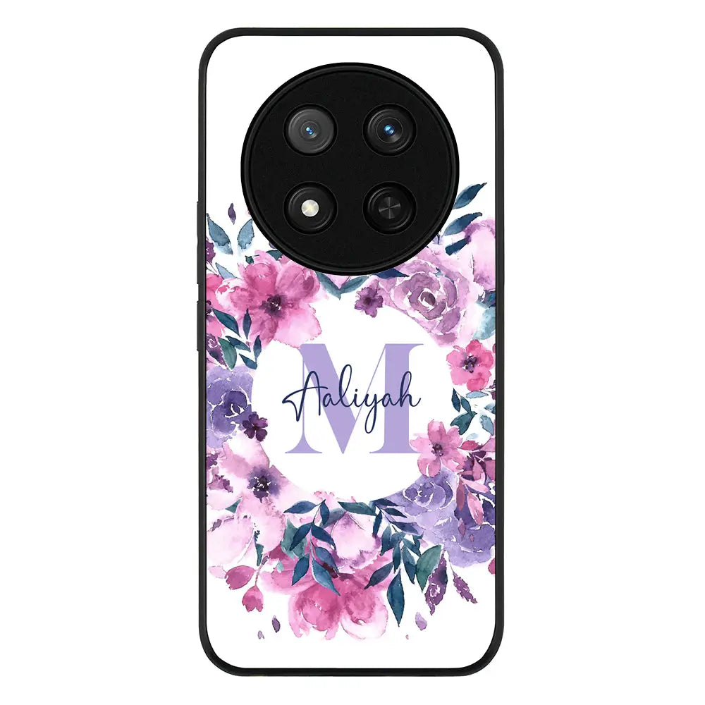 Custom Monogram Floral Flower Initial Name & Letter Phone Case - Honor - X9c / Magic7 Lite / Rugged