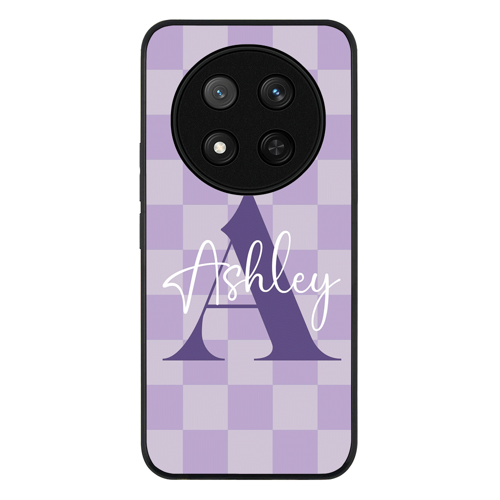 Personalized Name Initial Monogram Checkerboard Phone Case - Honor - X9c / Magic7 Lite / Rugged