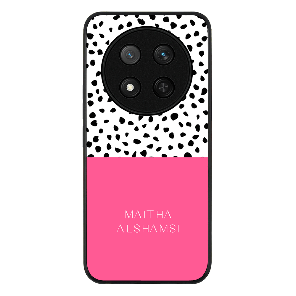Personalized Text Colorful Spotted Dotted Phone Case - Honor - X9c / Magic7 Lite / Rugged Black