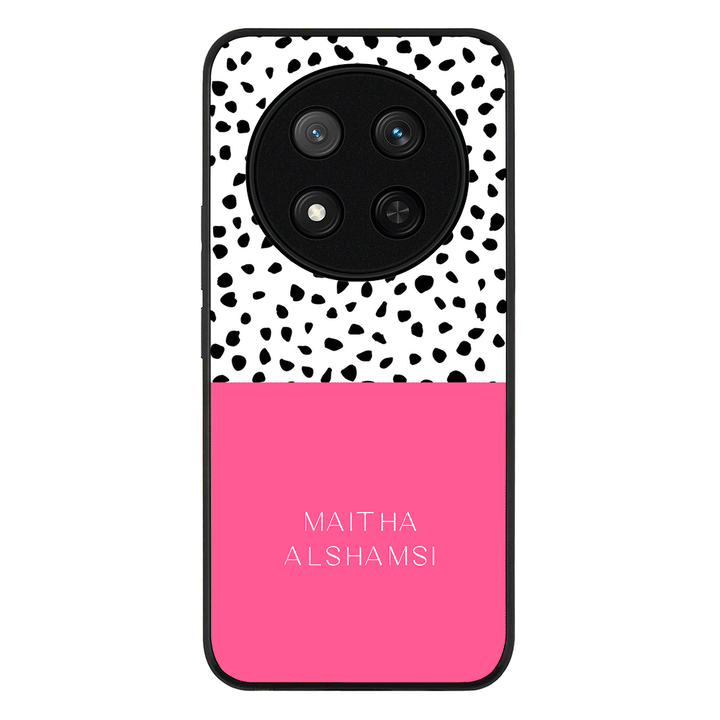 Personalized Text Colorful Spotted Dotted Phone Case - Honor - X9c / Magic7 Lite / Rugged Black