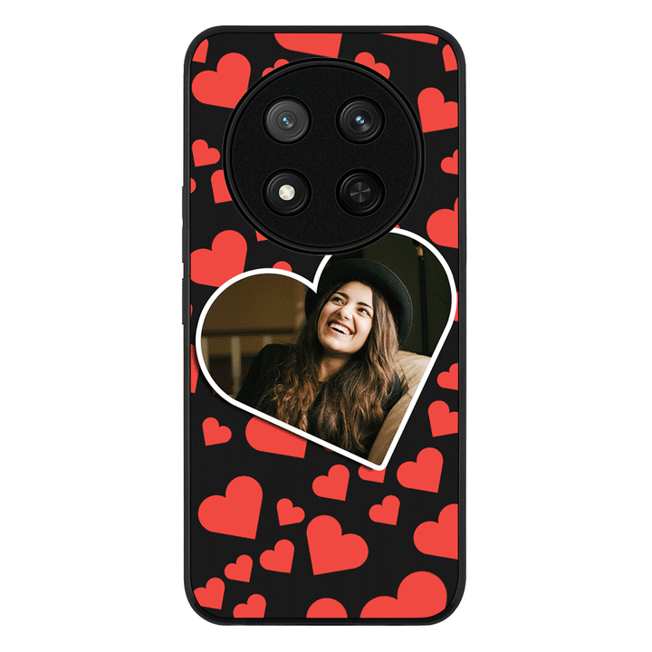 Custom Photo Heart shaped Phone Case - Honor - X9c / Magic7 Lite / Rugged Black - Stylizedd