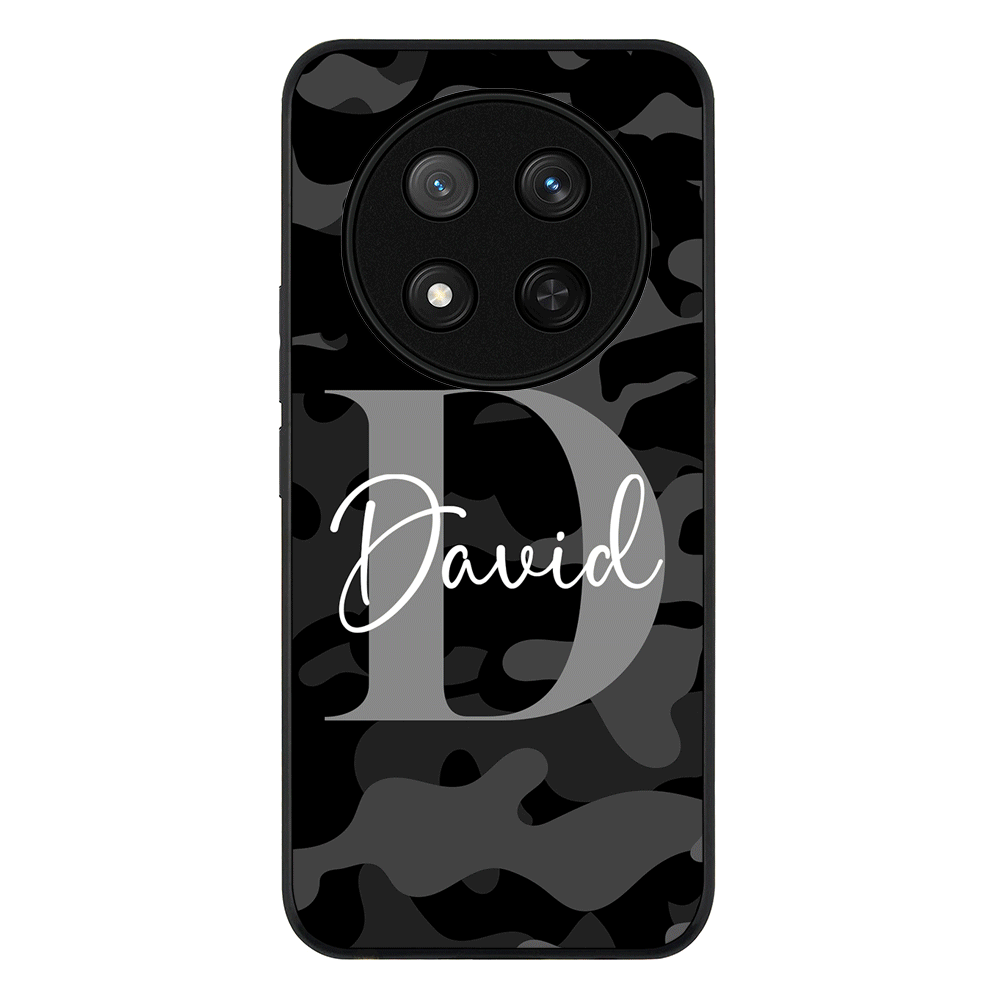 Personalized Name Camouflage Military Camo Phone Case - Honor - X9c / Magic7 Lite / Rugged Black