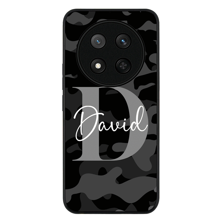 Personalized Name Camouflage Military Camo Phone Case - Honor - X9c / Magic7 Lite / Rugged Black