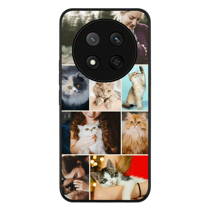 Personalised Photo Collage Grid Pet Cat Phone Case - Honor - X9c / Magic7 Lite / Rugged Black
