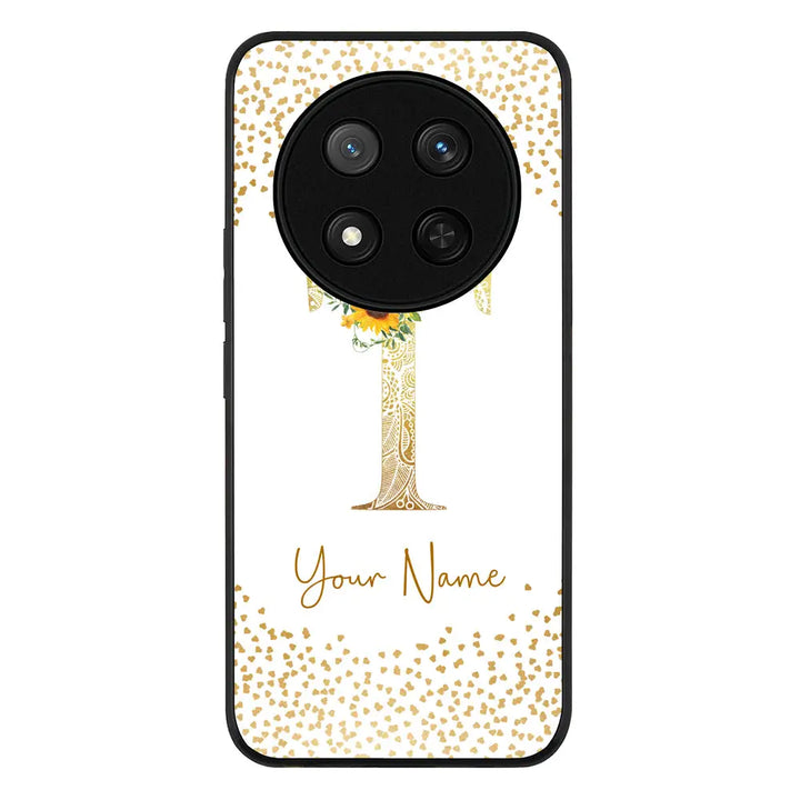 Floral Mandala Initial Phone Case - Honor - X9c / Magic7 Lite / Rugged Black - Stylizedd