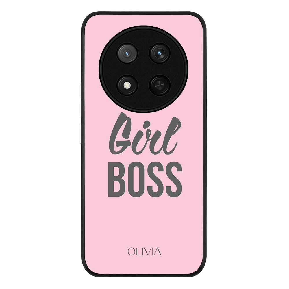 Personalized Name Girl Boss Phone Case - Honor - X9c / Magic7 Lite / Rugged Black - Stylizedd