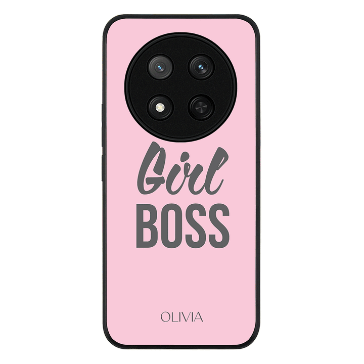 Personalized Name Girl Boss Phone Case - Honor - X9c / Magic7 Lite / Rugged Black - Stylizedd