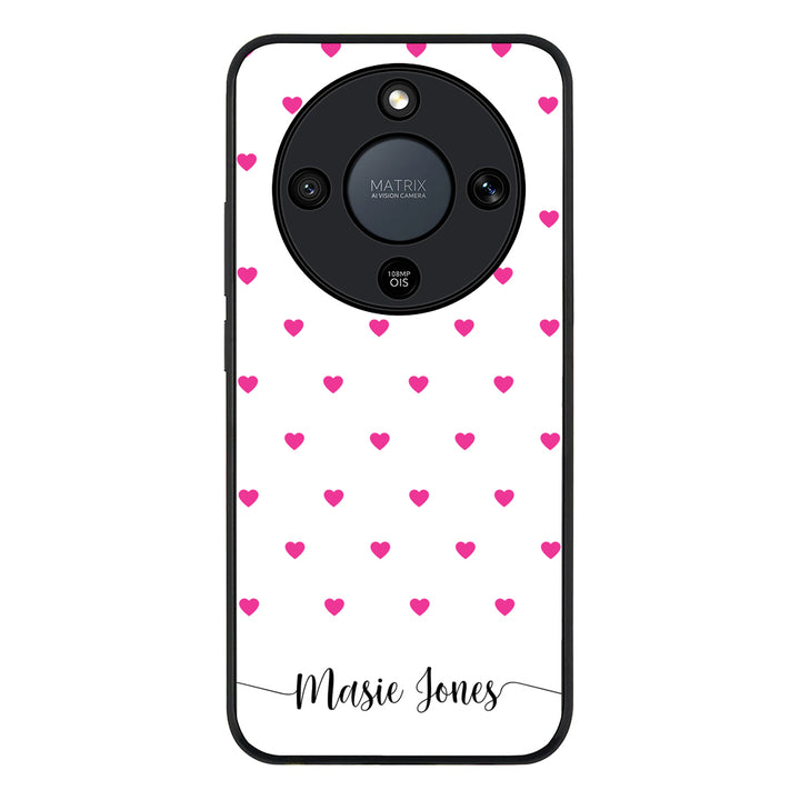Heart Pattern Custom Text, My Name Phone Case - Honor