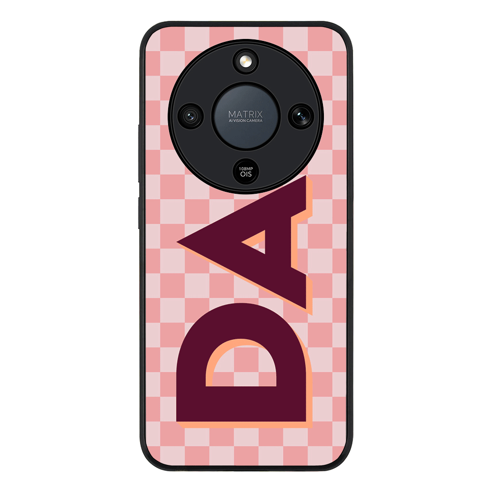 Custom Monogram Initial Small Checkerboard, Phone Case - Honor