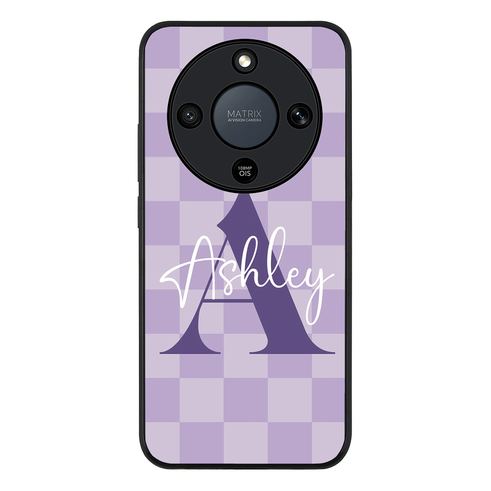 Personalized Name Initial Monogram Checkerboard, Phone Case - Honor