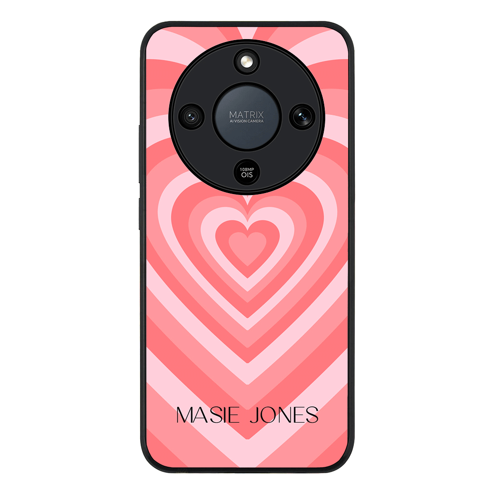 Personalized Name Retro Hearts, Phone Case - Honor