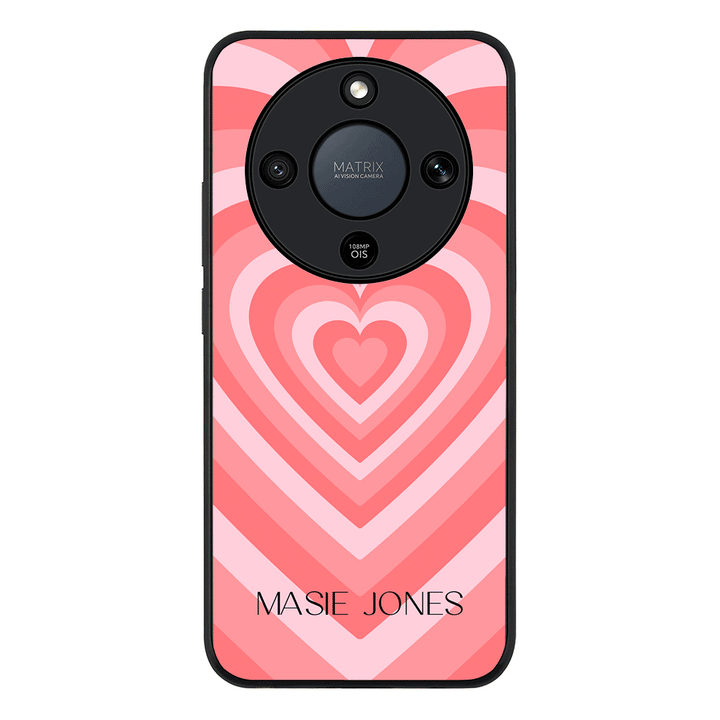 Personalized Name Retro Hearts, Phone Case - Honor