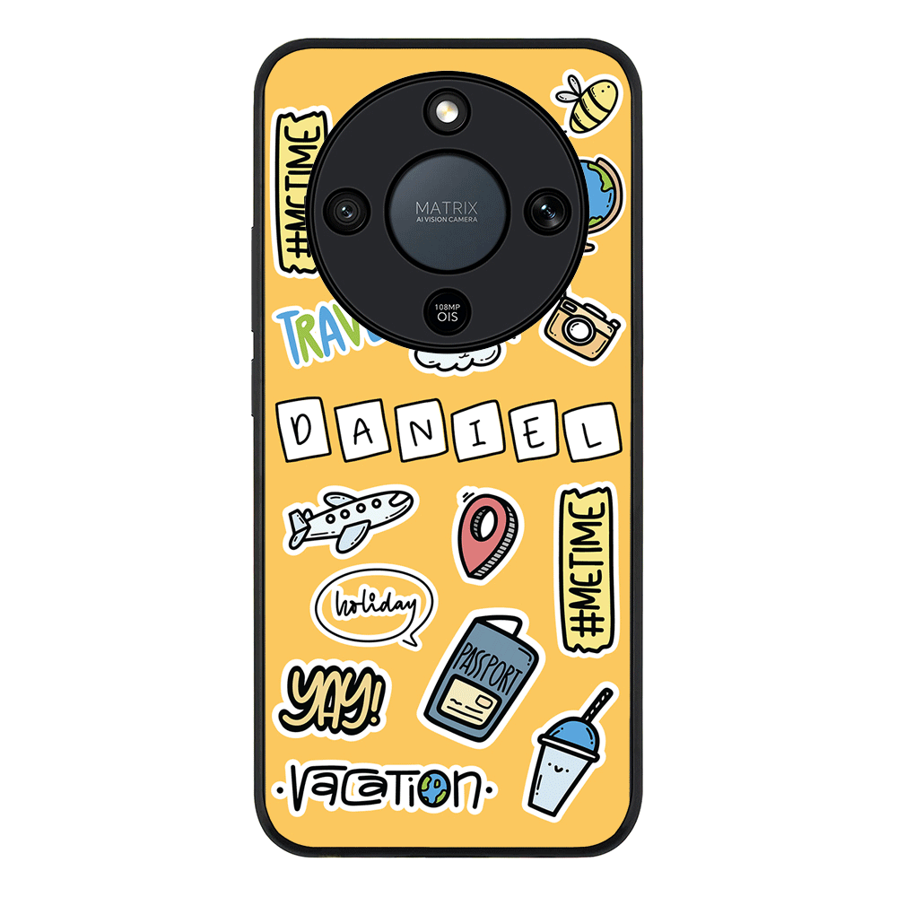 Personalized Name Travel Time Sticker, Phone Case - Honor