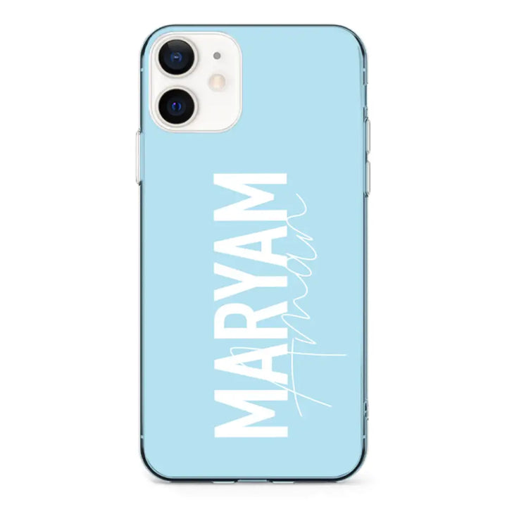 Apple iPhone 12 Mini / Clear Classic Personalized Name Vertical, Phone Case - Stylizedd.com