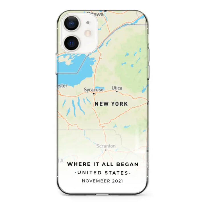 Apple iPhone 12 Mini / Clear Classic Personalized map, Phone Case - Stylizedd.com