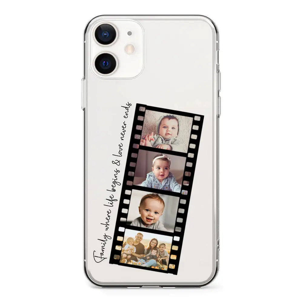 Apple iPhone 12 Mini / Clear Classic Phone Case Custom Film Strips Personalised Movie Strip, Phone Case - Stylizedd.com