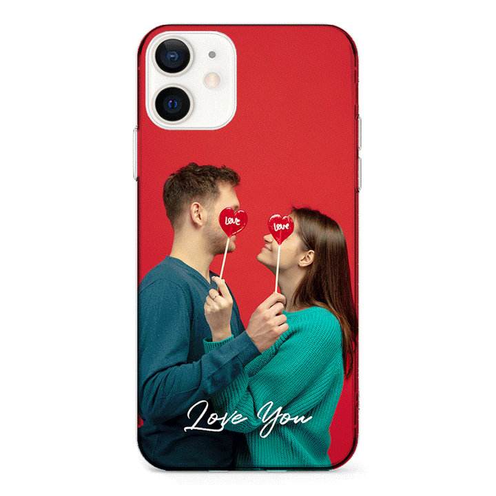 Apple iPhone 12 Mini / Clear Classic Custom Photo Valentine, Phone Case - Stylizedd.com