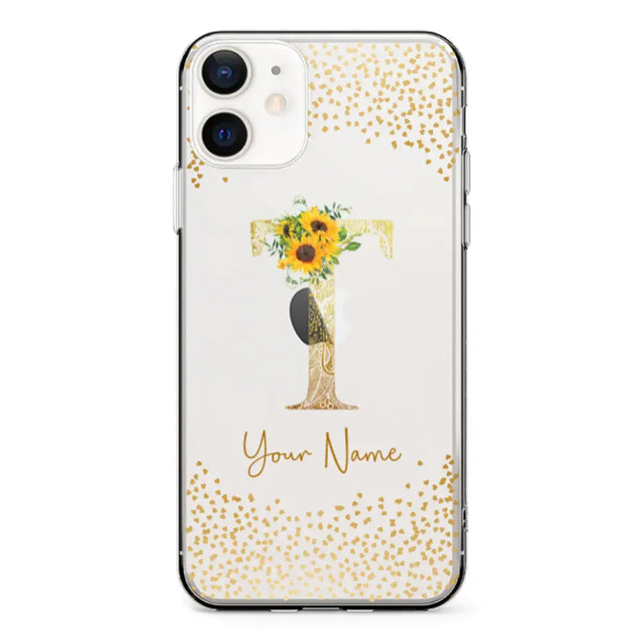 Apple iPhone 12 Mini / Clear Classic Floral Mandala Initial Phone Case - Stylizedd.com