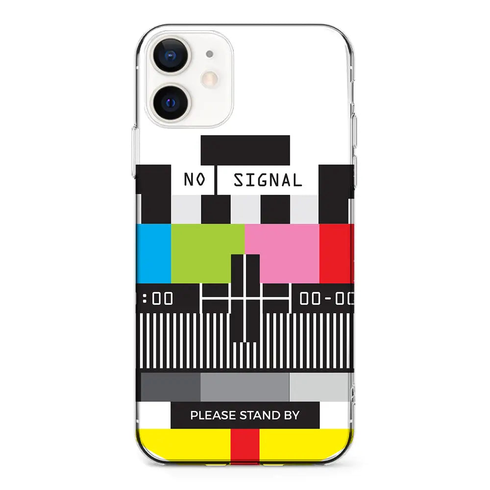 Apple iPhone 12 Mini / Clear Classic Personalized Text Retro No Signal TV Channel, Phone Case - Stylizedd.com
