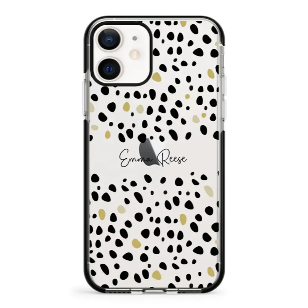 Apple iPhone 12 Mini / Impact Pro Black Pebble Multi Color Custom Text, My Name Phone Case - Stylizedd.com