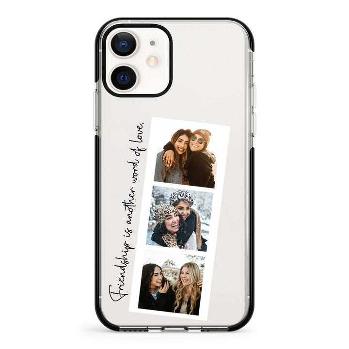 Apple iPhone 12 Mini / Impact Pro Black Custom Photo Strip Polaroid Style, Phone Case - Stylizedd.com