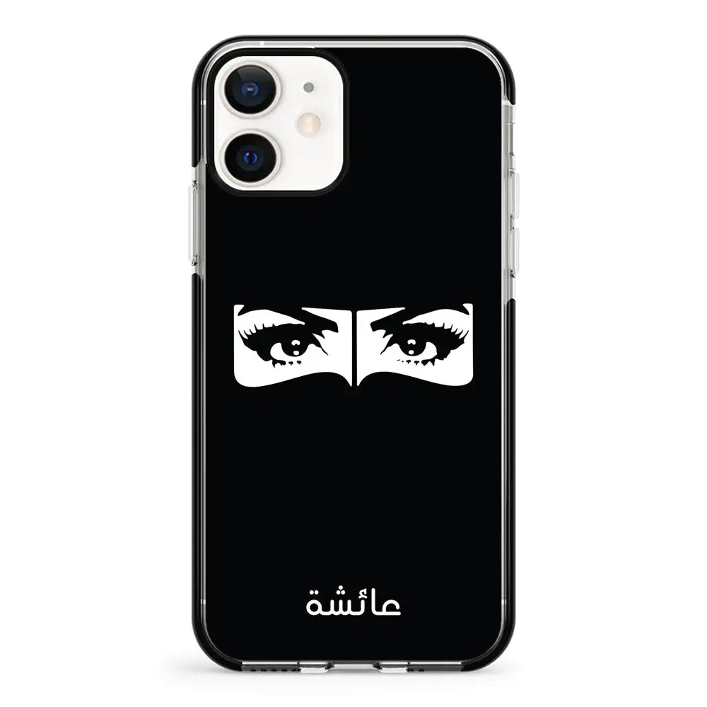 Apple iPhone 12 Mini / Impact Pro Black Custom Name Niqabi Eye, Phone Case - Stylizedd.com